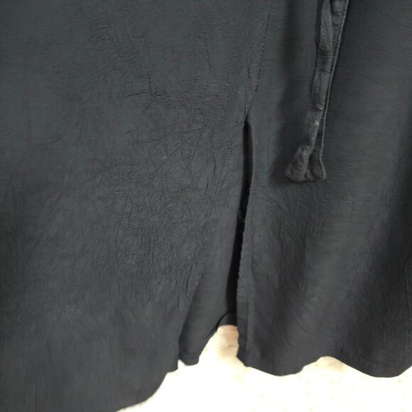 Eileen Fisher Black Maxi Dress Large Tie Back Sleeveless Minimalist Casual READ - Picture 9 of 14